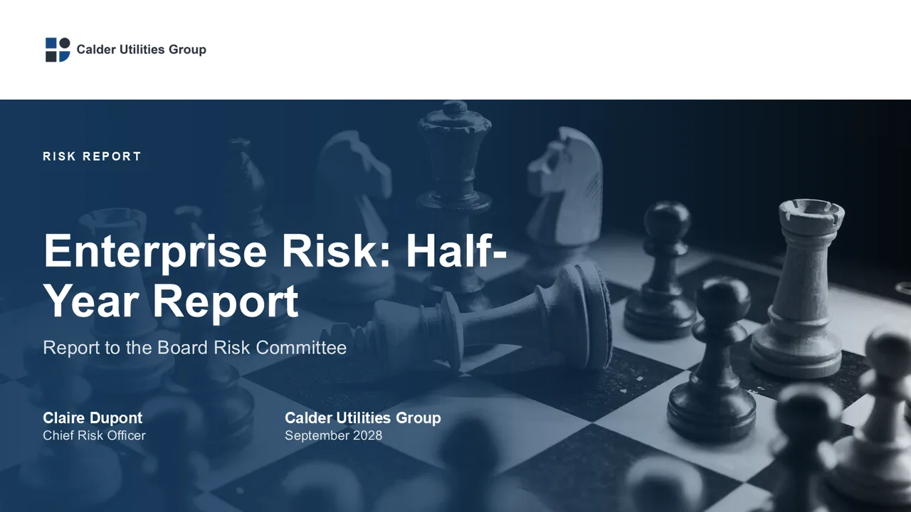 Legal, Risk & Compliance presentation decks — cover of Enterprise Risk Report