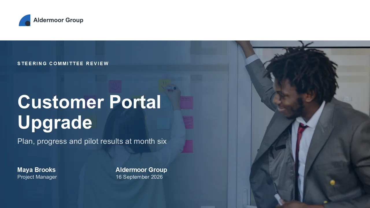 Project Management presentation decks — cover of Project Presentation