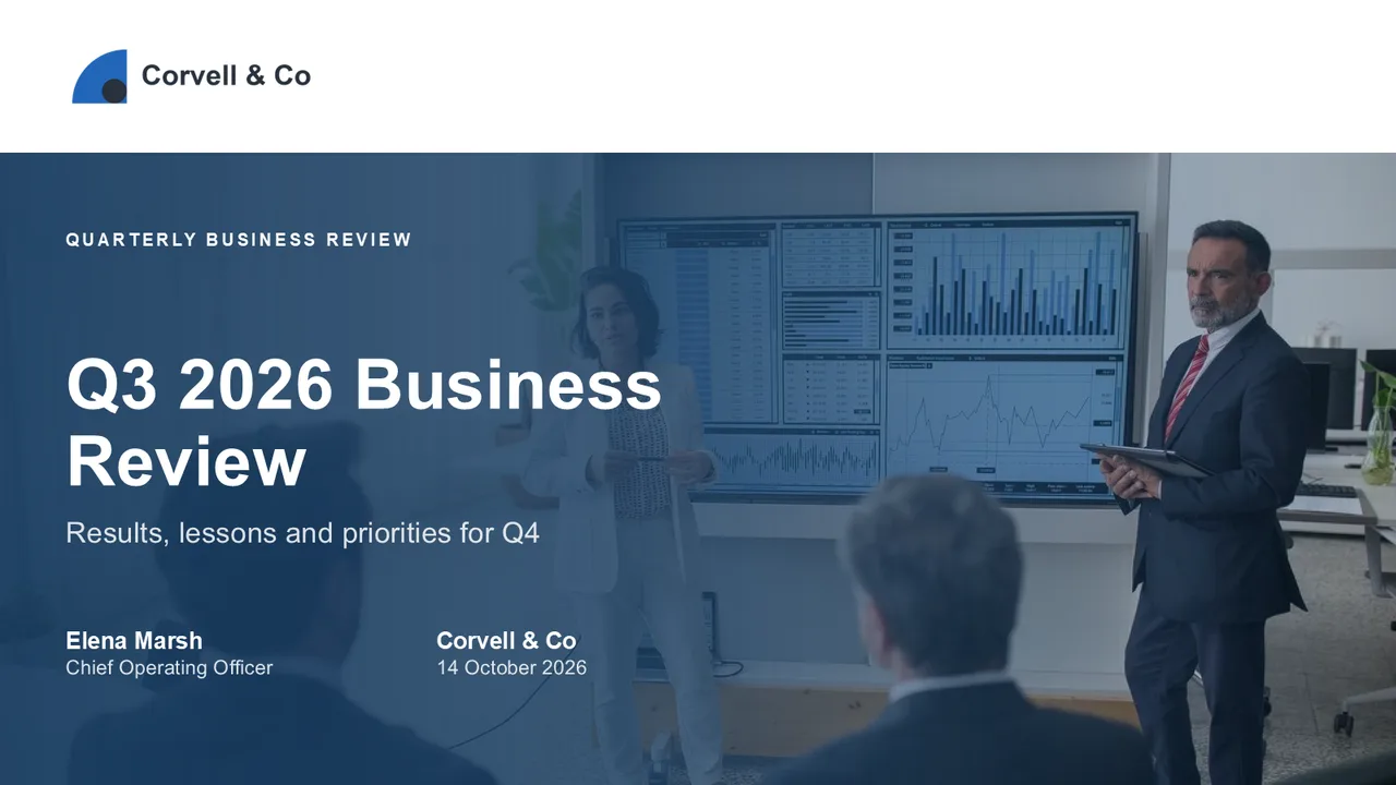 Business Reviews & Reporting presentation decks — cover of Quarterly Business Review