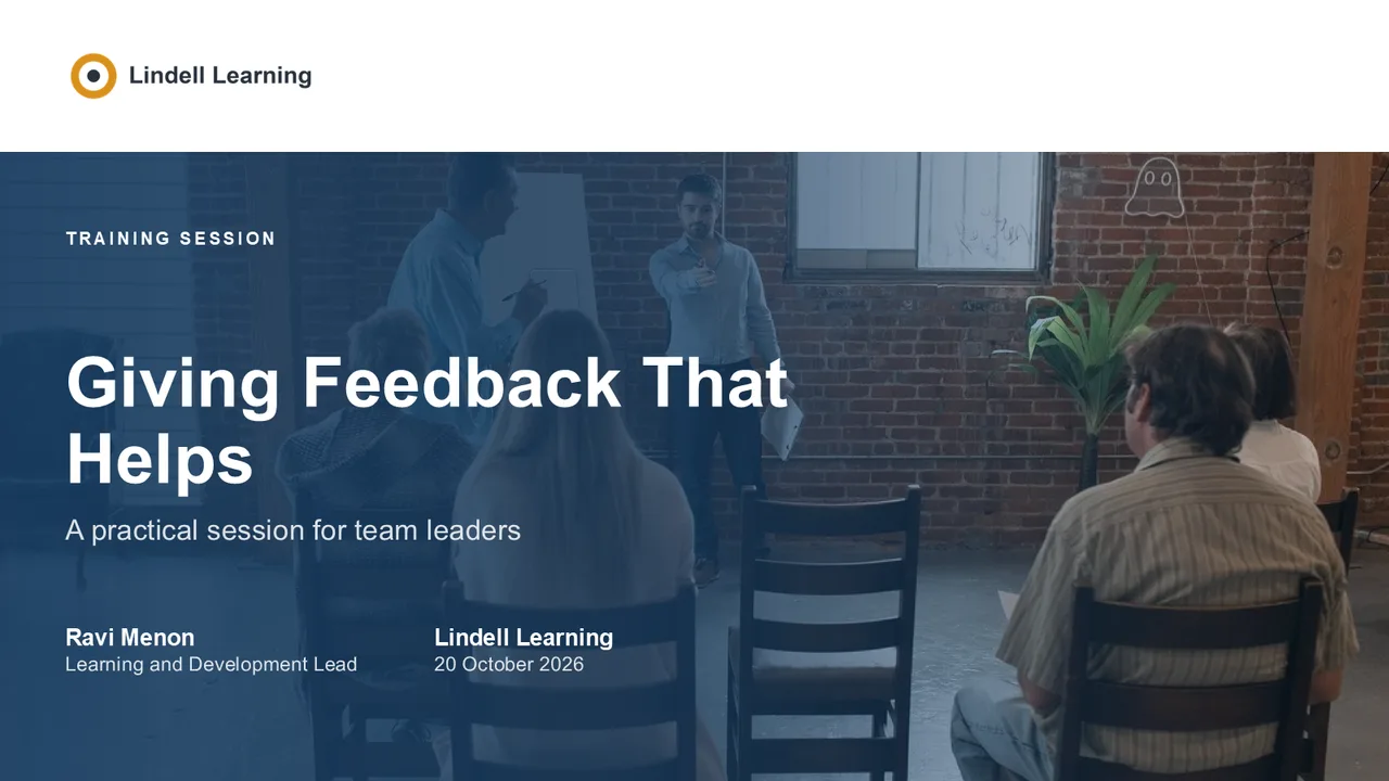 Training & Education presentation decks — cover of Training Session