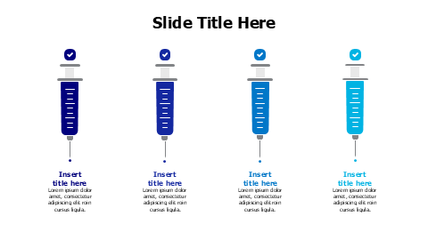 4 colored injections with icons infographic