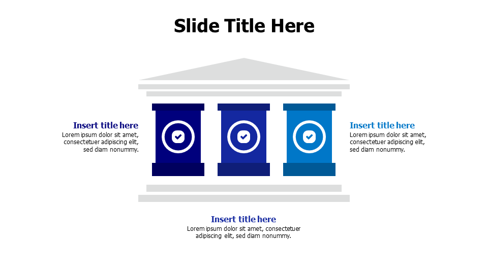 3 colored columns with icons infographic PowerPoint Template