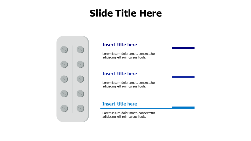 3 points from flat pills tape infographic PowerPoint Template