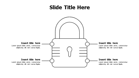 4 points outline lock infographic