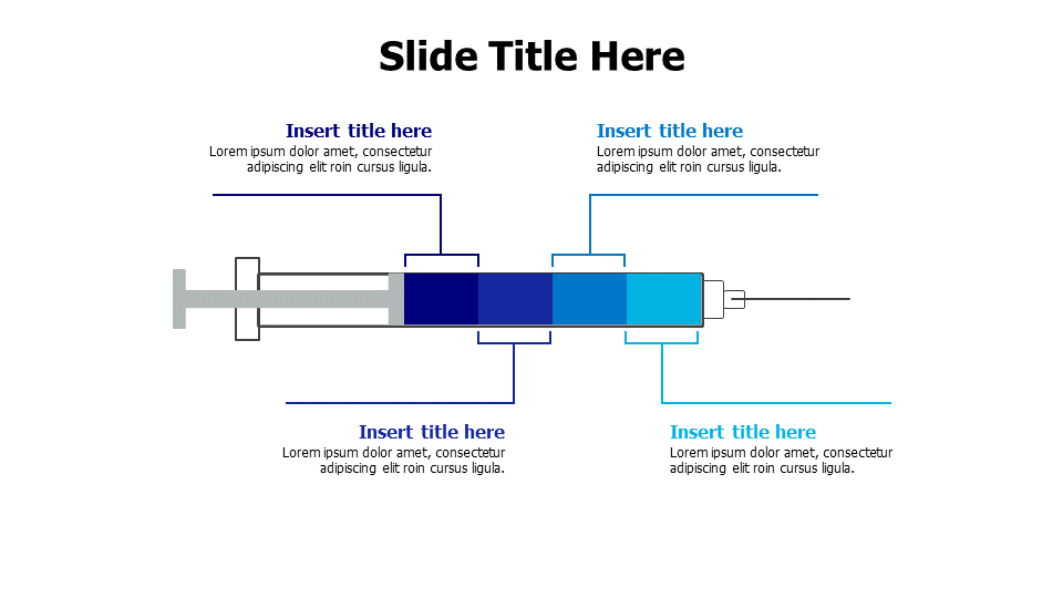 4 points from outlined colored injection infographic