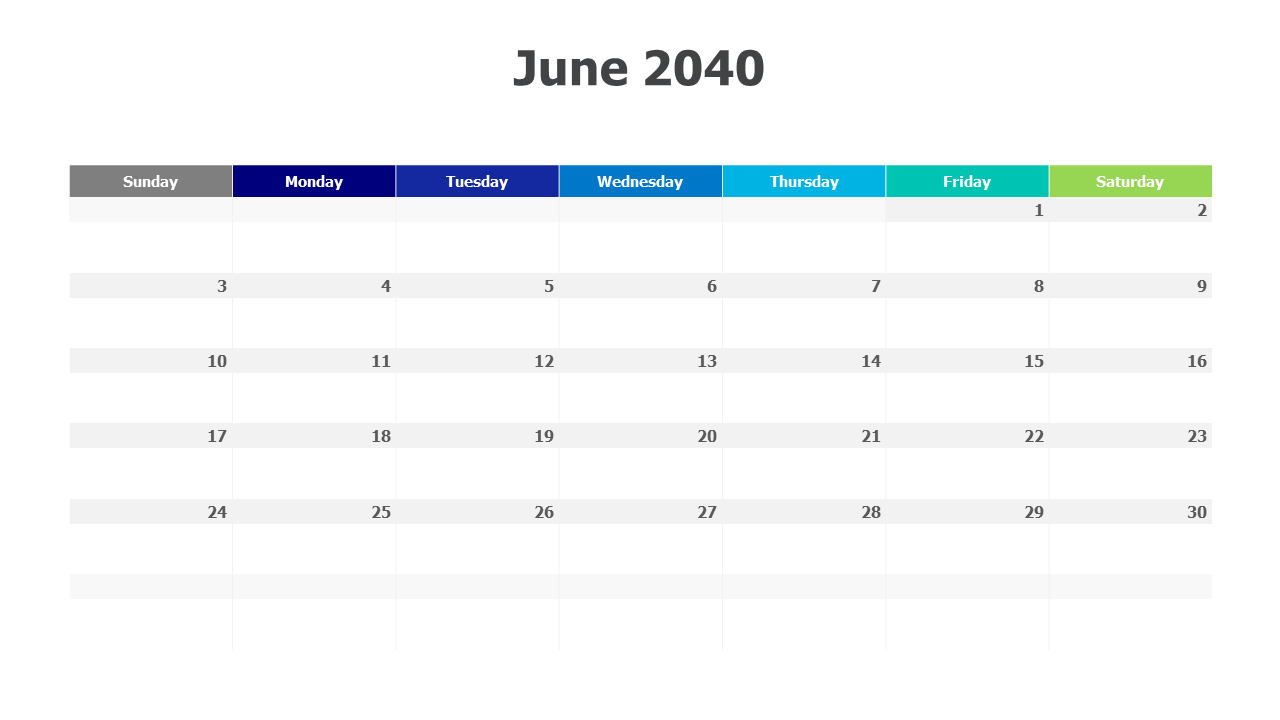 June 2040 calendar