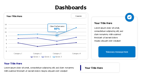 Line chart with icons dashboard PowerPoint Template