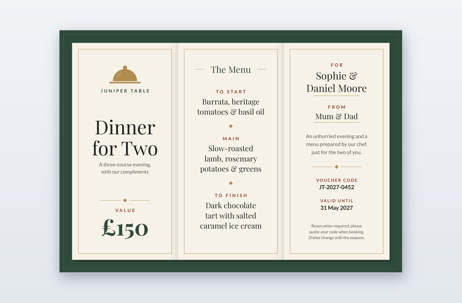 Meme Powerpoint Bon cadeau restaurant – modèle Prix Fixe | PPT-Design