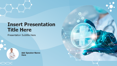 Healthcare Digital Cross Medical Theme PowerPoint Template
