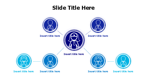 4 points colored org chart with outline people infographic