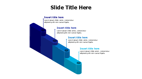 4 points 3D curves steps infographic