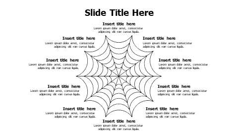 10 points outline spider web infographic