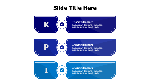 3 points colored blocks KPIs infographic