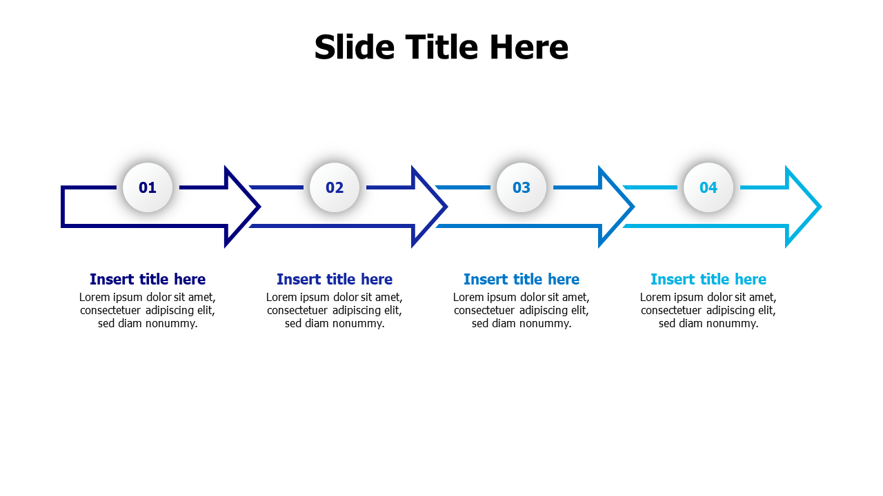 4-Step Process Arrow Flow Diagram | Arrows | PPT Design