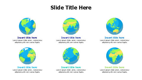 6 earth maps with titles infographic