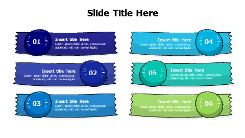 6 cut out doodle notes with numbers infographic