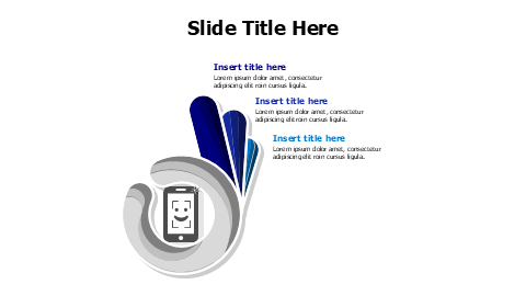 3 points hand and phone infographic