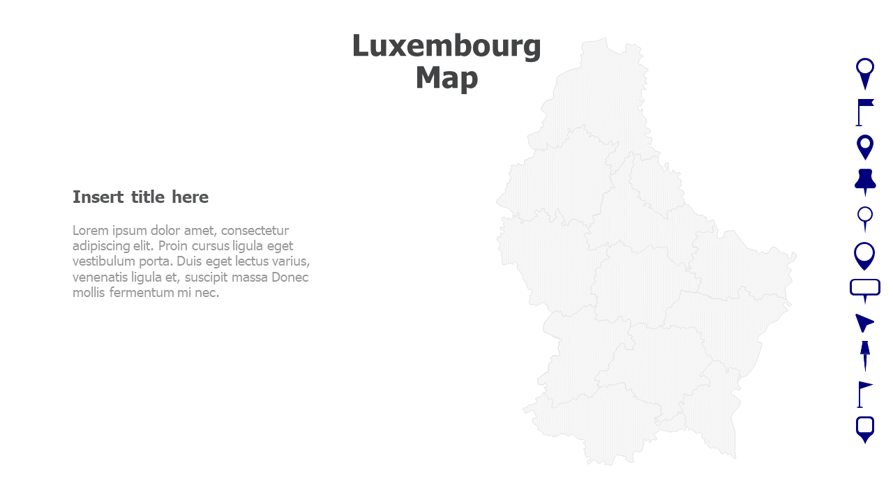 Map,Editable map,pins,countries,counties,infographics,continent,powerpoint,powerpoint infographics,Google slides,Keynote,Luxembourg Map