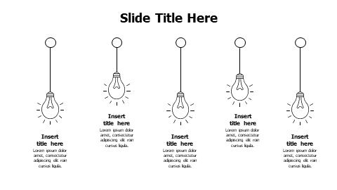 5 points zigzag lighten doodle bulbs infographic