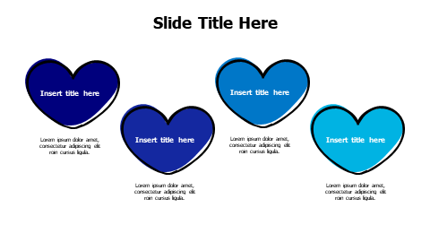4 colored doodle hearts infographic