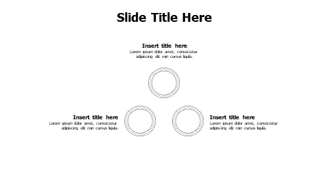 3 points outline circles making triangle infographic