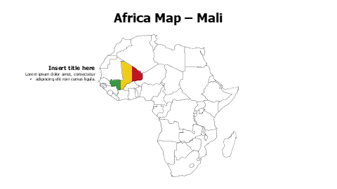 Mali map with flag