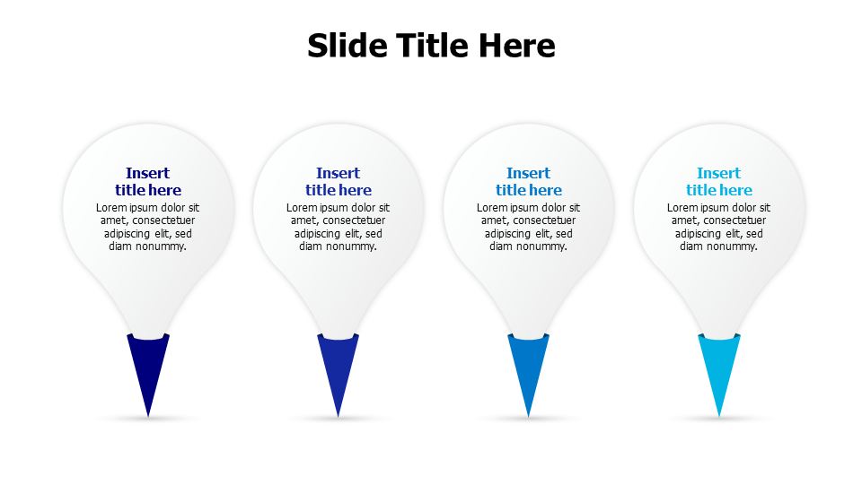 4 points white circles from colored cones infographic