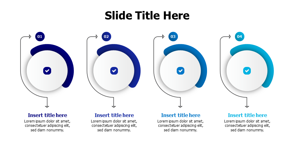 4-Step Process Circular Progress Indicators | PPT Design