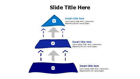 3 points doodle divided pyramid infographic