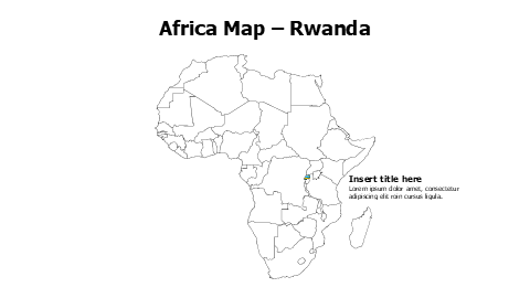 Rwanda map with flag