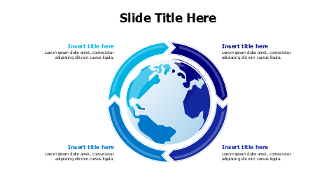 4 points loop arrows around earth infographic