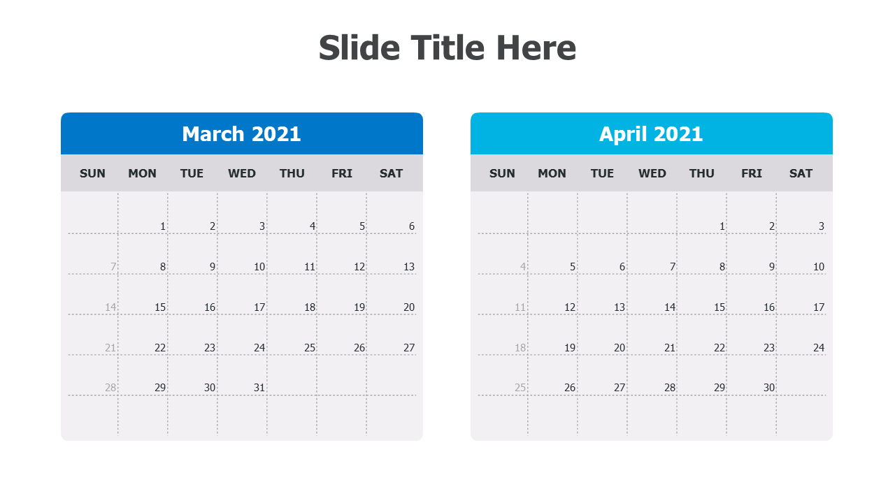 Calendar,March,April,2021