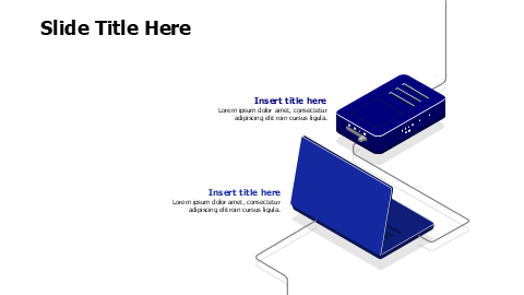 2 points laptop and hard desk infographic