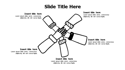 5 overlayered doodle hands infographic