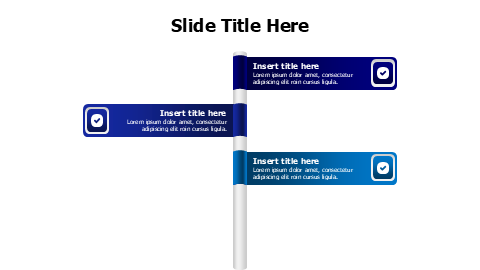 3 points signs on a stick infographic