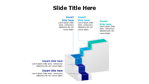 5 points colored 3D stairs infographic