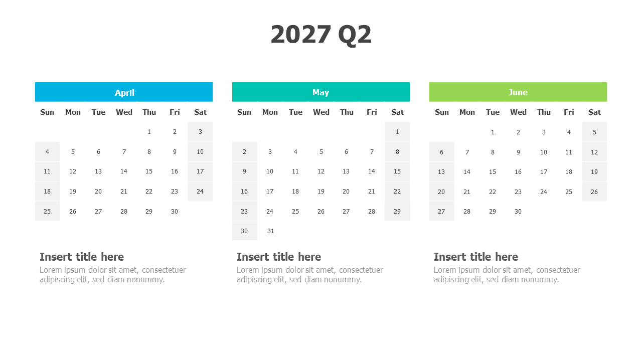 2027 Q2 Calendar