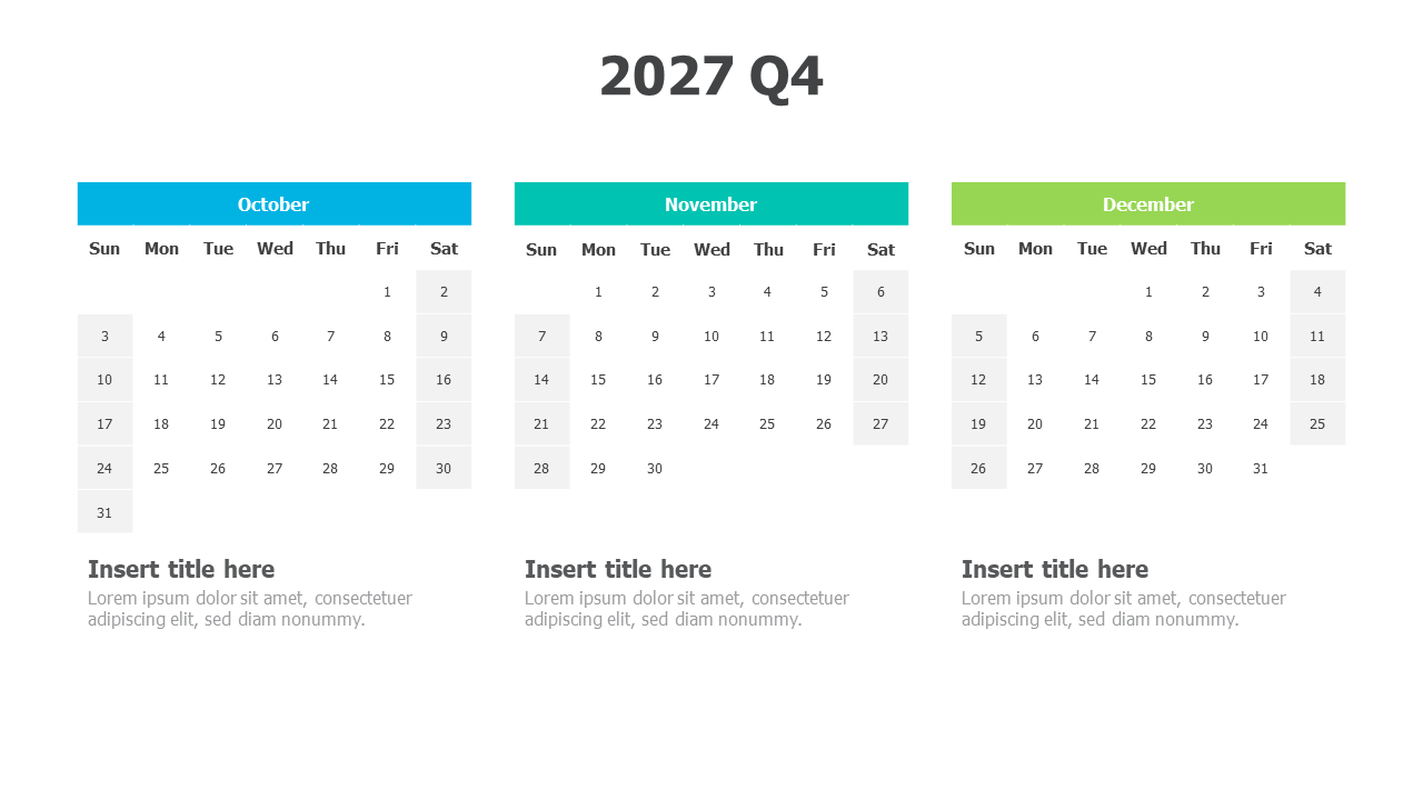 2027 Q4 Calendar