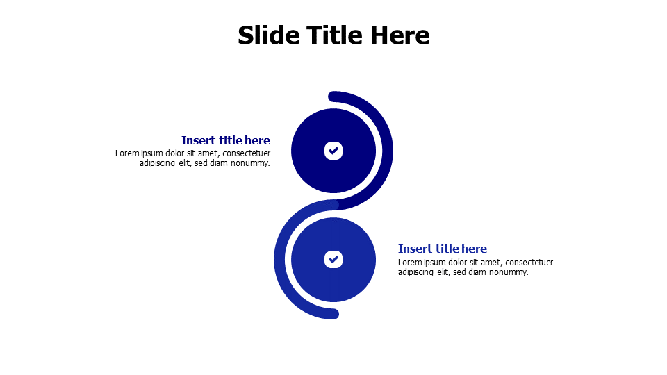 2 points colored curvy stripe with circles infographic