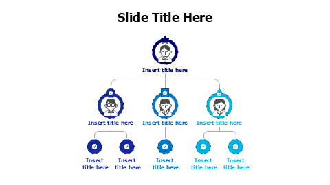 5-Level Corporate Hierarchy Tree Chart — Alternate Layout