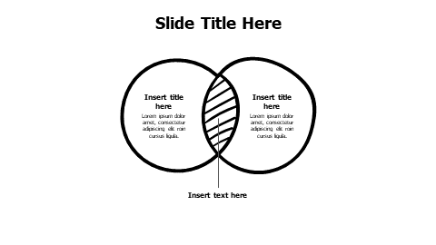 2 doodle circles with shared dark area infographic