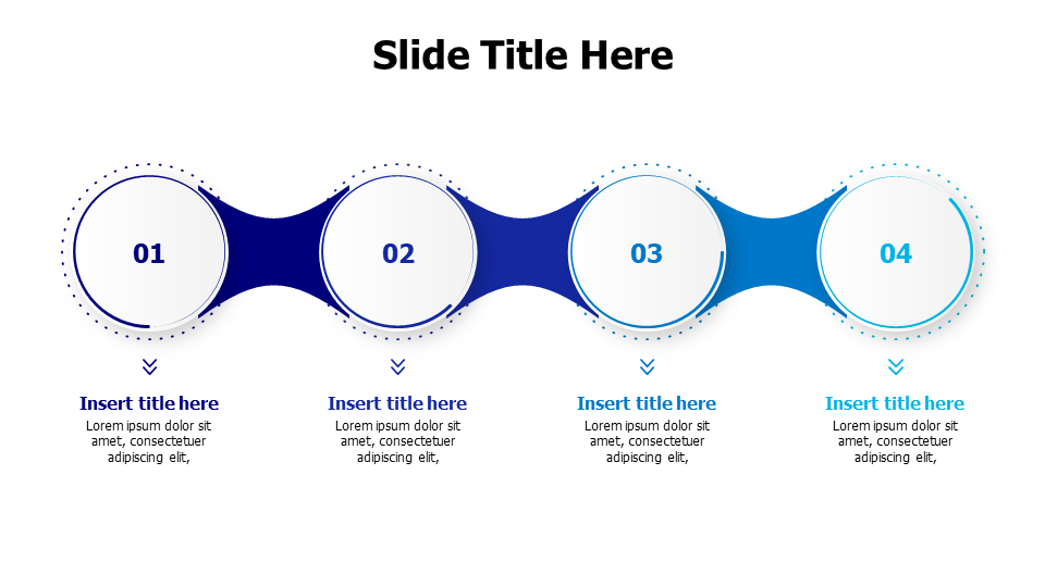 4 steps timeline with circles template