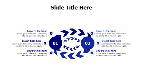 6 points loop arrows infographic