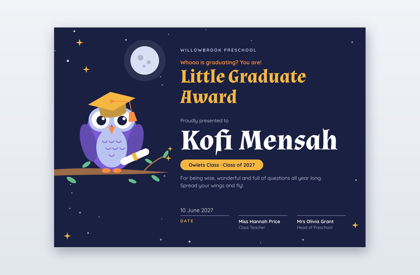 Free Little Graduate Award Template – Athene | PPT-Design