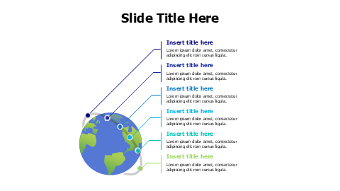 6 points branching from orbit planet earth infographic