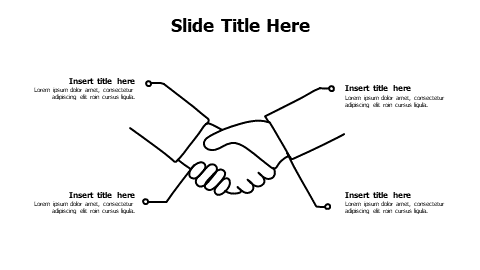 4 points doodle shaking hands infographic