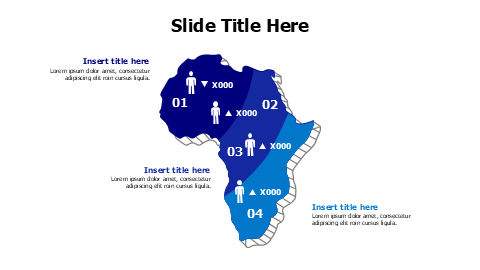 3 points africa map with segmentations infographic