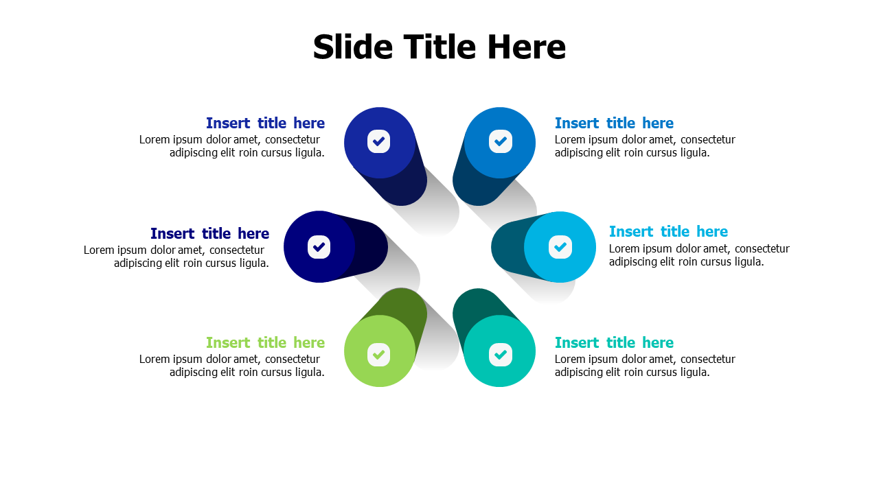 3D columns branching infographic PowerPoint Template