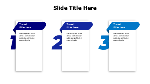 3 white blocks with big numbering infographic