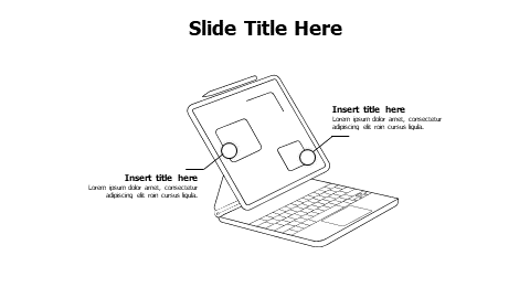 2 points outline tablet infographic